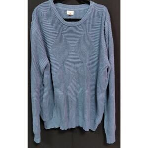 IP9 EIGHT BELLS Cotton Acrylic Knit Sweater Blue Solid Long Sleeve Women Size XL